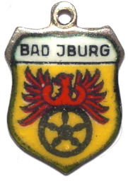 BAD IBURG, Germany - Vintage Silver Enamel Travel Shield Charm